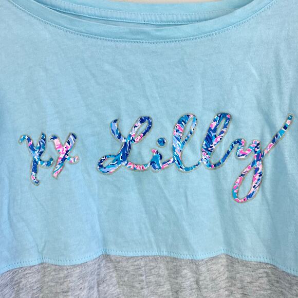 Lilly Pulitzer Girls Mini Finn T-Shirt Blue Oasis M 6-7 - Picture 2 of 4